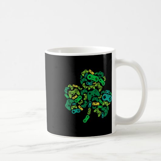 Game Controller Shamrock St Patricks Day Boys Mann Koffiemok (Rechts)