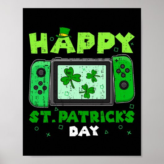 Game Controller Shamrock St Patricks Day Gamer spe Poster (Voorkant)