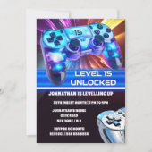 Game controller video games neon elke leeftijd gee kaart (Voorkant)