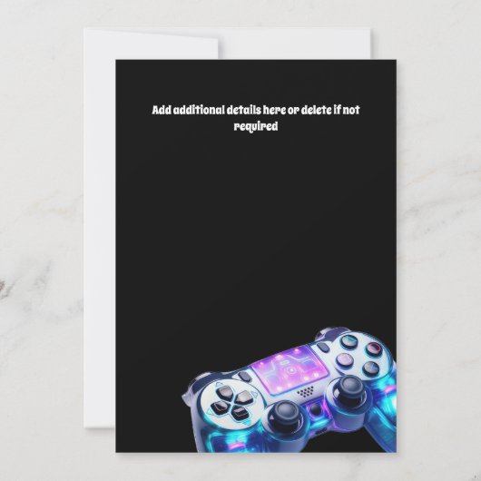 Game controller video games neon elke leeftijd gee kaart (Achterkant)