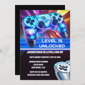 Game controller video games neon elke leeftijd gee kaart (Voorkant / Achterkant)