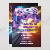 Game controller video neon starburst meisjes kaart (Voorkant / Achterkant)