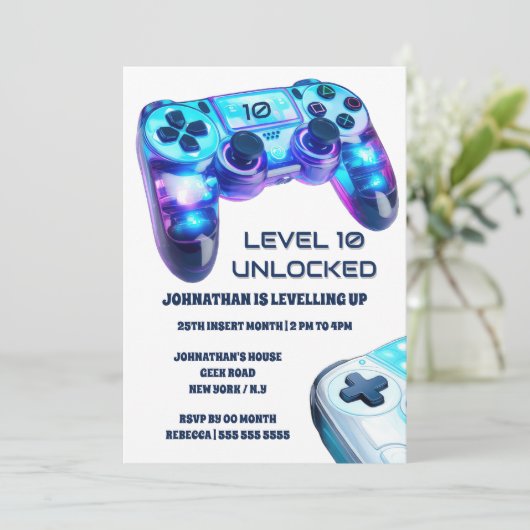 Game controller videospel op niveau ontgrendeld kaart (Staand voorkant)