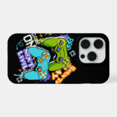 Game controllers Graffiti Gamen Geboren om te spe iPhone Hoesje (Achterkant horizontaal)