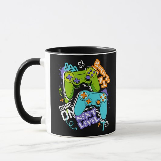 Game controllers Graffiti Gamen Geboren om te spe Mok (Links)