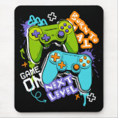 Game controllers Graffiti Gamen Geboren om te spe Muismat (Voorkant)
