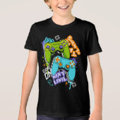 Game controllers Graffiti Gamen Geboren om te spe Tri-Blend Shirt (Voorkant)