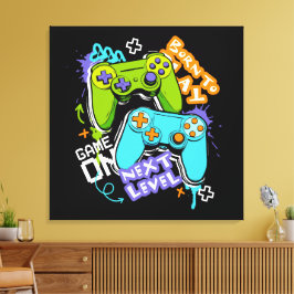 Game controllers Graffiti  Gaming Born To Play  Canvas Afdruk