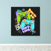 Game controllers Graffiti Gaming Born To Play Canvas Afdruk (Insitu (Houten vloer))