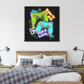 Game controllers Graffiti Gaming Born To Play Canvas Afdruk (Insitu (Slaapkamer))