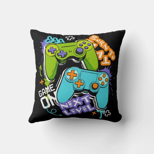 Game controllers Graffiti  Gaming Born To Play  Kussen (Achterkant)