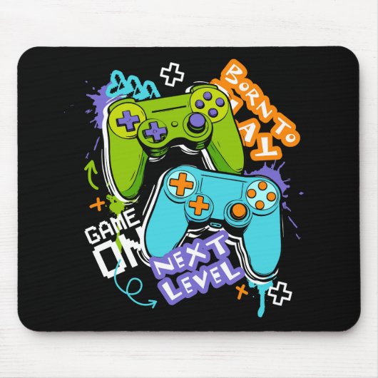 Game controllers Graffiti  Gaming Born To Play  Muismat (Voorkant)