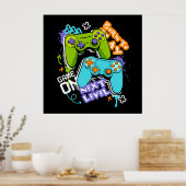 Game controllers Graffiti  Gaming Born To Play  Poster (Keuken)