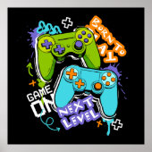 Game controllers Graffiti  Gaming Born To Play  Poster (Voorkant)