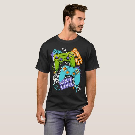 Game controllers Graffiti  Gaming Born To Play  T-shirt (Voorkant volledig)