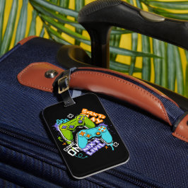 Game controllers Graffiti  Gaming Geboren om te sp Bagagelabel