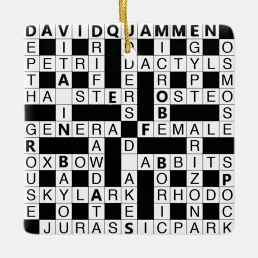 Game crossword WHITE EN ZWARTE keramische versieri Keramisch Ornament (Voorkant)