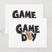 Game Dag Basketbal Grappige Jeugd Mannen Vrouwen S RSVP Kaartje (Voorkant / Achterkant)