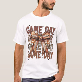 Game Dag  Coquette Football Bow Flower T-shirt