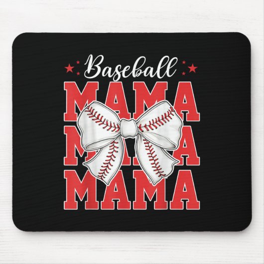 Game Dag Honkbal Moeder Honkbal Mama Coquett Muismat (Voorkant)