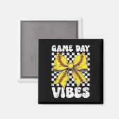 Game Dag Vibes Coquette Bow Softbal Mama Softbal Magneet (Voorkant / Achterkant)