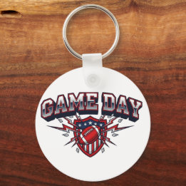 Game Day American Football Patriottisch Schild Spo Sleutelhanger