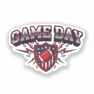 Game Day American Football Patriottisch Schild Spo Sticker