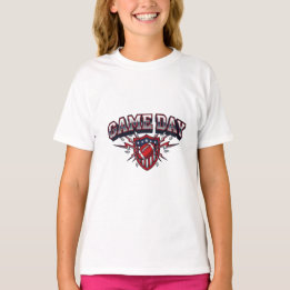 Game Day American Football Patriottisch Schild Spo T-shirt