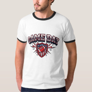 Game Day American Football Patriottisch Schild Spo T-shirt