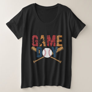 Game Day Baseball Graphic Grote Maat T-shirt