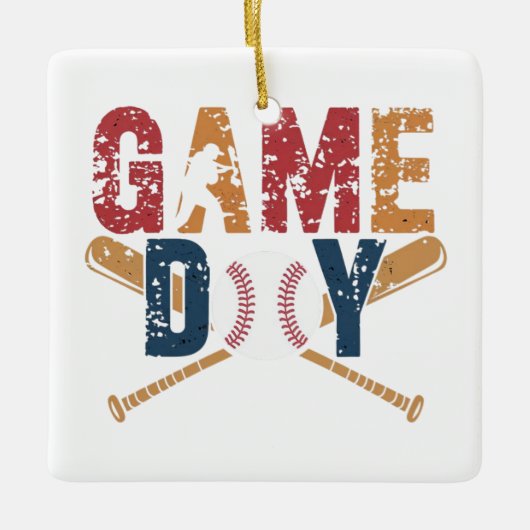 Game Day Baseball Graphic Keramisch Ornament (Voorkant)