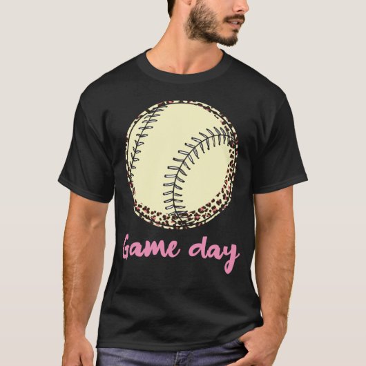 Game Day Baseball Leopard T-shirt (Voorkant)