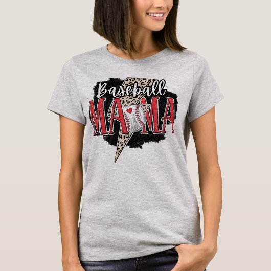 Game Day Baseball Moeder T-shirt - Baseball Grafis (Voorkant)