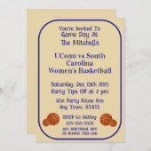 Game Day Basketbal Kijkfeestje Kaart (Voorkant / Achterkant)