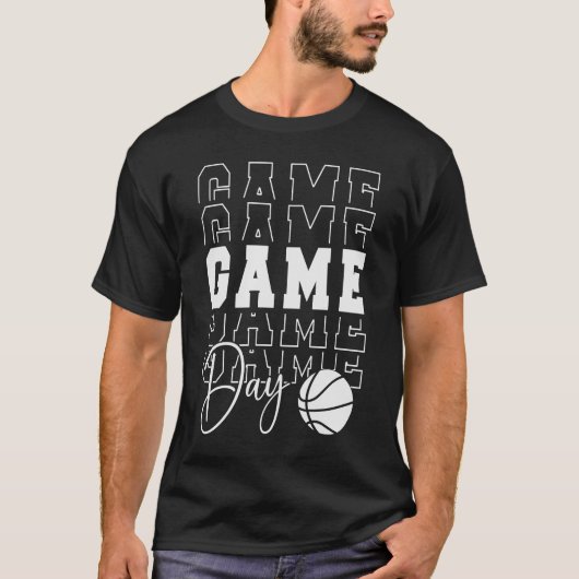 Game Day Basketbal Sport T-shirt (Voorkant)