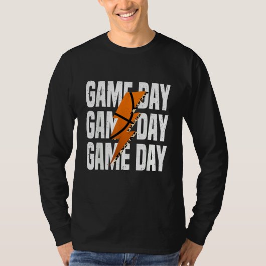 Game Day Basketball Leopard Lightning T-shirt (Voorkant)