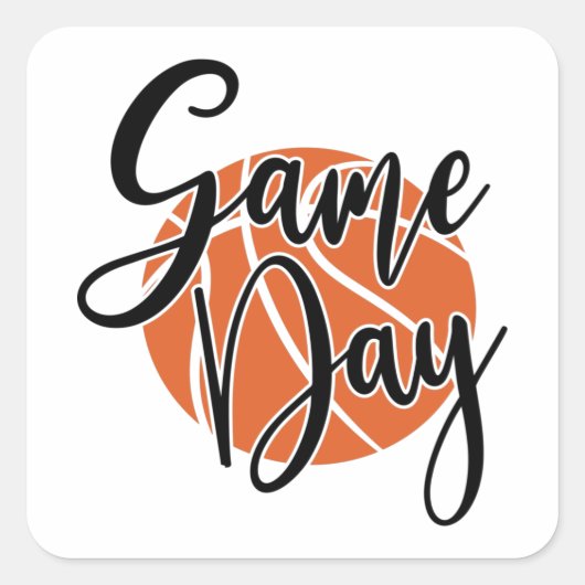 Game Day Basketball-Shirt afdrukken Vierkante Sticker (Voorkant)