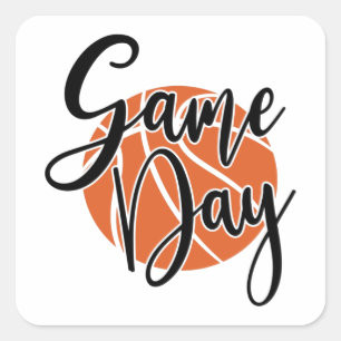 Game Day Basketball-Shirt afdrukken Vierkante Sticker