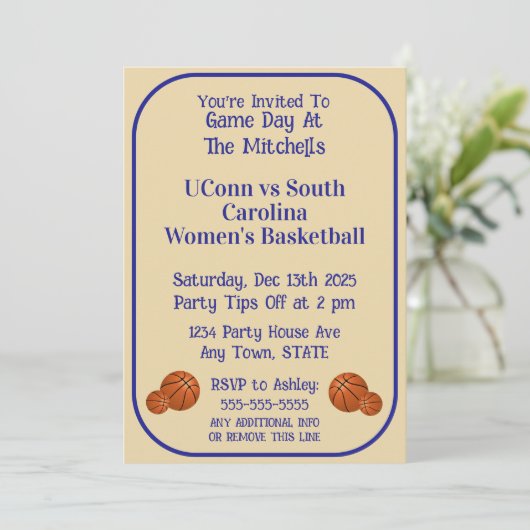 Game Day Basketball Watch Party  Kaart (Staand voorkant)