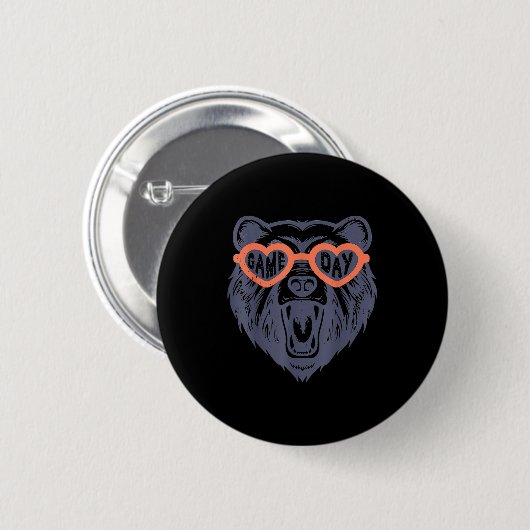 Game Day Bear Ronde Button 5,7 Cm (Voorkant /achterkant)