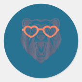Game Day Bear Ronde Sticker (Voorkant)