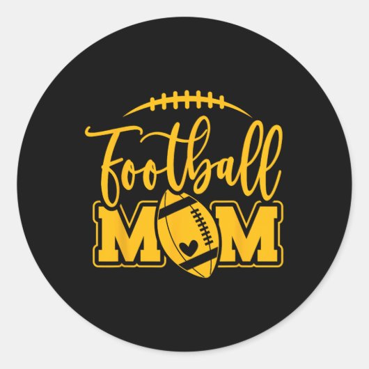Game Day Blue en Yellow High School Football Foot Ronde Sticker (Voorkant)