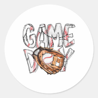 Game Day Bysebyll Softbyll Heart Love Mom Life Che Ronde Sticker