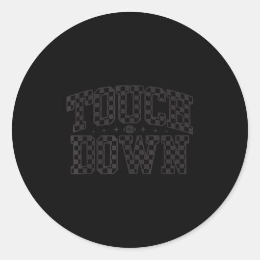 Game Day Checkered Touchdown Season Preppy America Ronde Sticker (Voorkant)