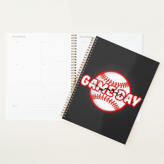Game Day Cracked Baseball Sports Graphic Planner (Display)
