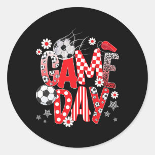 Game Day Cute Voetbal Game Day Voetbal Ronde Sticker