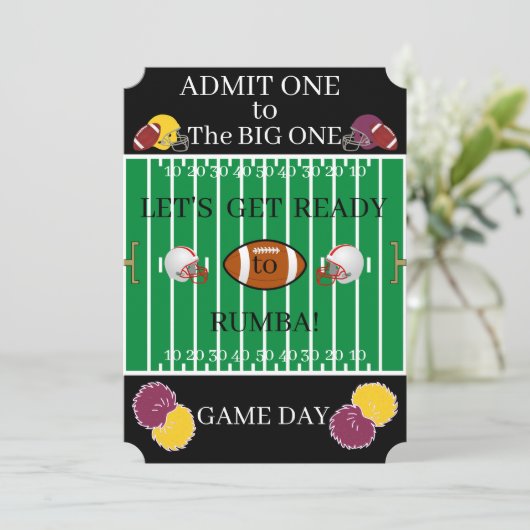 Game Day "DE GROOTSTE"-UITNODIGINGEN Kaart (Staand voorkant)