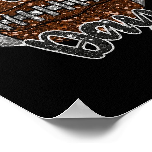 Game Day Football Bling Bling Football Lover Herfs Poster (Hoek)