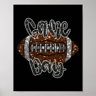 Game Day Football Bling Bling Football Lover Herfs Poster