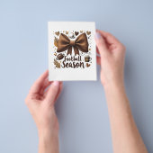 Game Day Football Boog Coquette Voetbal Seizoen  Flyer (Hand)